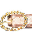 Early brown GCCIssima leather belt w a gold GCCI link buckle