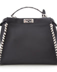 FNDI Black & Snakeskin Large Peak-A-Boo Handbag