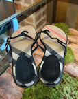 BBERRY Black Check Sandals SZ 38