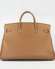HMS Birkin 35cm Togo Leather Handbags 6099 Light Coffee Golde
