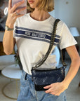 *FIRE PRICE* CH Blue & Black Small Gabrielle Bag in Lambskin Leather with Mixed Hardware
