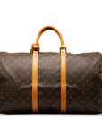 Brown LV Monogram Keepall 50 Travel Bag