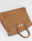 HMS Birkin 35cm Togo Leather Handbags 6099 Light Coffee Golde