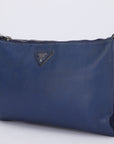 PRD Blue Leather Sling Bag, with Strap, Card & Dust Cover