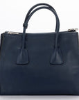PRD BN2762 Blue Smooth Calf Leather 2 Way Use Bag, with Card, Strap & Dust Cover