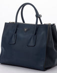 PRD BN2762 Blue Smooth Calf Leather 2 Way Use Bag, with Card, Strap & Dust Cover