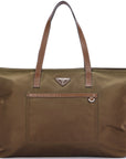 PRD BR4338 BROWN NYLON TOTE BAG, WITH ZIPPER, CARD & DUST COVER