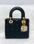 Cannage Lambskin Lucky Badges My Lady D1OR Small Black