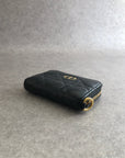 Christian D1OR CD Logo Coin Purse Black Vintage hhfipp