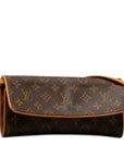 Brown LV Monogram Pochette Twin GM Crossbody Bag