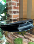 FNDI Black Patent Leather Logo Flap Crossbody Bag