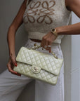*RARE* CH Lemon Sobert Shimmer Medium Classic Double Flap Bag in Iridescent Calfskin Gold Hardware RRP £8,530