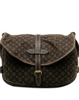 Brown LV Monogram Mini Lin Saumur 30 Crossbody Bag