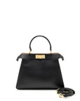 FNDI ISEEU Medium Peekaboo Calfskin Black/Light Pink GHW