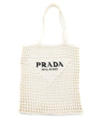 PRD crochet tote bag raffia white