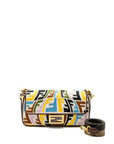 FNDI baguette bag canvas mulcicolour beige / brown GHW