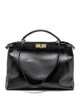 FNDI Large Peekaboo Bag Calfskin Black GHW