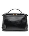 FNDI Large Peekaboo Bag Calfskin Black GHW