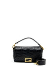 FNDI Baguette Bag with FF Motif Nappa Black GHW