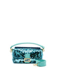 FNDI baguette bag sequin / leather blue GHW