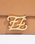 FNDI Karligraphy Shoulder Bag Tan Leather