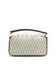 FNDI Baguette Iconic Medium White Raffia Bag Multicolor
