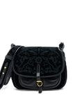 PRD Corsaire Hobo Bag Velvet/Leather Black GHW