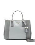 PRD Double Zip Tote Bag Saffiano Calfskin Multicolour Grey SHW
