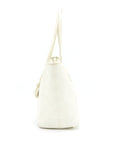 Christian D1OR Canvas and Leather Tote Bag in Creamy White