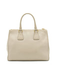 PRD grained calfskin double zip Tote Bag Light Grey GHW