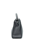 FNDI Grained Calfskin Medium Peekaboo Tote Bag Dark Grey SHW
