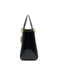CHRISTIAN D1OR BLACK PATENT LEATHER MEDIUM LADY D1OR