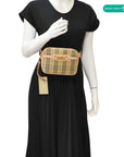 BBERRY 1983 Knight Check Link Leather Crossbody Belt Bag Pink