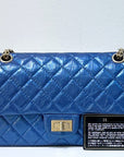 19A CH Iridescent Royal Electric Blue 2.55 225 Medium Reissue Flap Bag