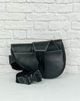Christian D1OR X PETER DOIG Grained Calfskin Saddle Bag Black