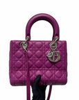 Cannage Lambskin Lady D1OR Medium Bag in Violet