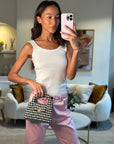 *HOT* CH Small Kelly Shopping Bag in Black & White Wool Houndstooth with Brushed Antique Gold Hardware