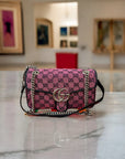 BRAND NEW GCCI Pink Canvas Small Marmont Crossbody Bag
