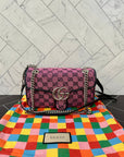 BRAND NEW GCCI Pink Canvas Small Marmont Crossbody Bag
