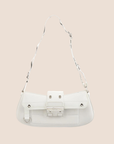 CHRISTIAN D1OR 2003 WHITE LEATHER STREET CHIC COLUMBUS BAG