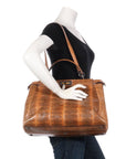 FNDI Large Brown Snakeskin Peekaboo