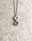 Christian D1OR CD Logo Motif Necklace Silver Vintage ukyg82