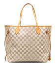 Beige LV Damier Azur Neverfull MM Tote Bag