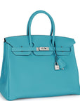 HMS Special Order (HSS) Birkin 35 Bleu du Nord Verso Togo Brushed Palladium Hardware