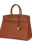 Top Quality HMS Birkin 35 Gold Togo Gold Hardware