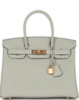 HMS Birkin 30 Gris Neve Togo Gold Hardware