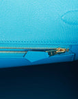 HMS Birkin 35 Bleu Frida Epsom Gold Hardware