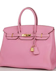 Top Quality HMS Birkin 35 Bubblegum Togo Gold Hardware