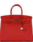 HMS Birkin 35 Rouge Casaque Clemence Palladium Hardware