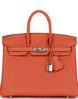 HMS Birkin 25 Orange Togo Palladium Hardware